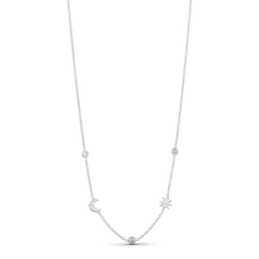 Halskæde med måne og sol vedhæng S/B