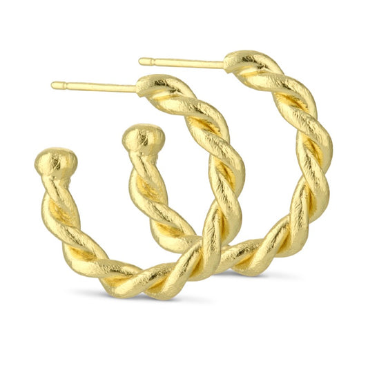 Snoet ørering, guldbelagt 20 mm