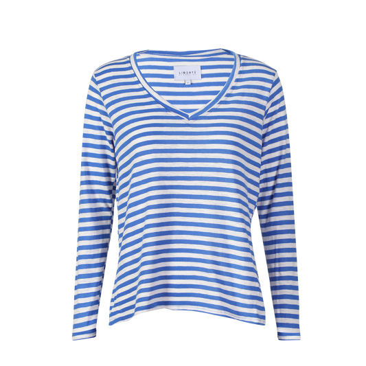 Ulla Ls V-neck Stripe T-shirt