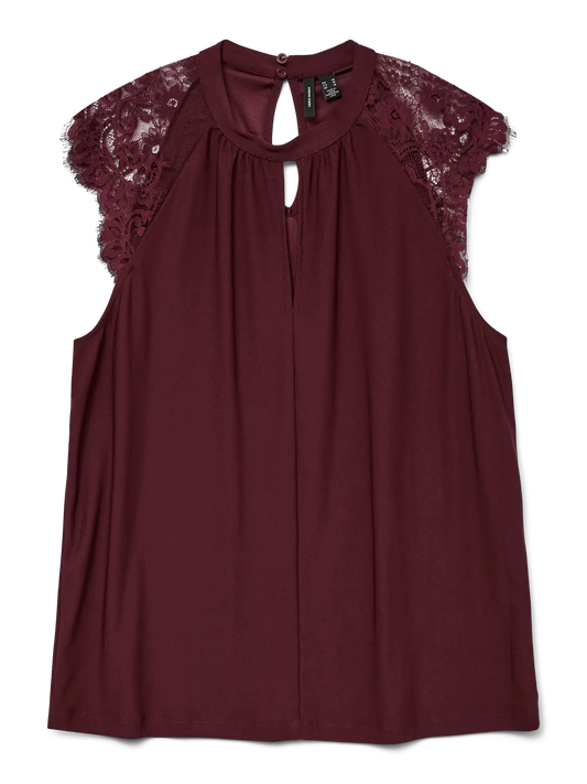 Vmmilla Sl Lace Tee Vero Moda