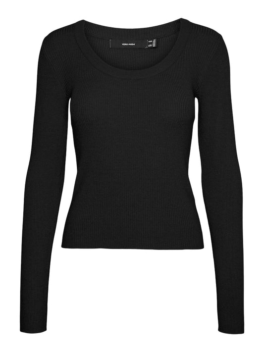 Vmgold Rib LS U-Neck Pullover