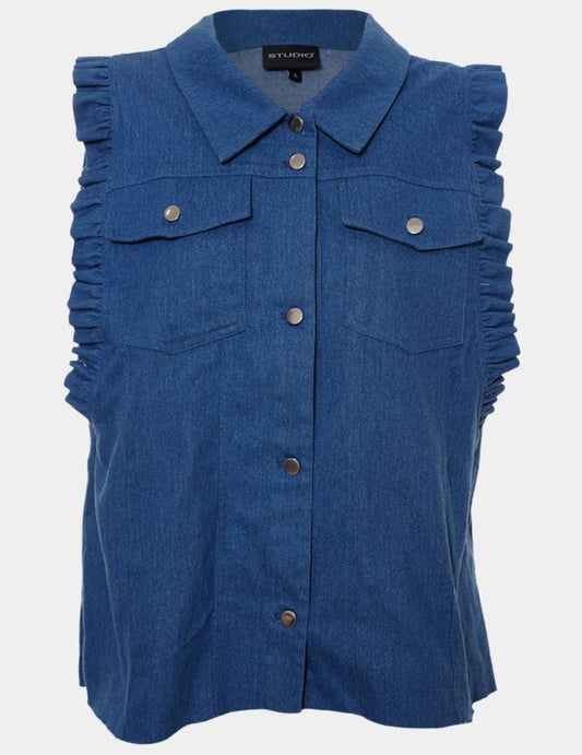 Lucy Jeans Vest Light Blue Denim Studio