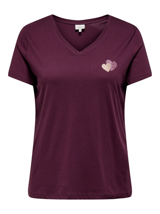 Carbonnie Life Ss V-Neck Reg Tee