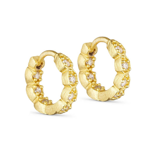 Øreringe med zirkoner guldbelagt