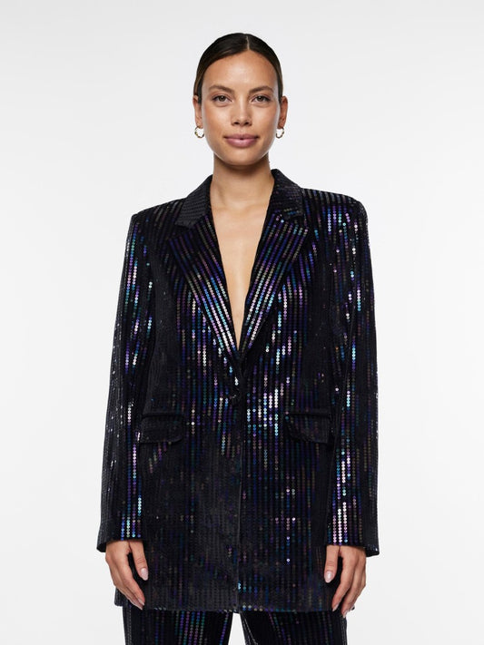 Yaselvia sequin ls long blazer