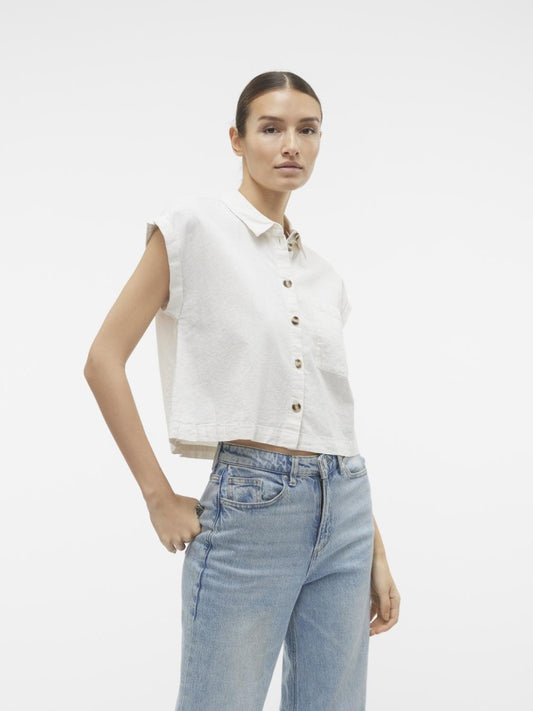 Vmluna Cropped Sl Shirt