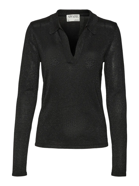 Vmnight Ls V-Neck Polo Knit